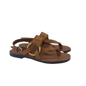 Chloe | Shoes | Chloe Demi Flat Leather Thong Sandals W Buckled Ankle Strap  Womens 35 2 Us 55 | Poshmark